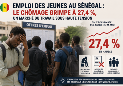 Emploi des jeunes au Sénégal : le chômage grimpe à 27,4 %, un marché du travail sous haute tension