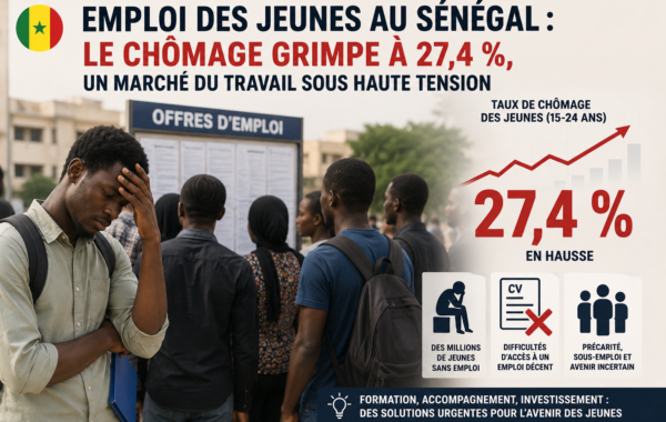 Emploi des jeunes au Sénégal : le chômage grimpe à 27,4 %, un marché du travail sous haute tension