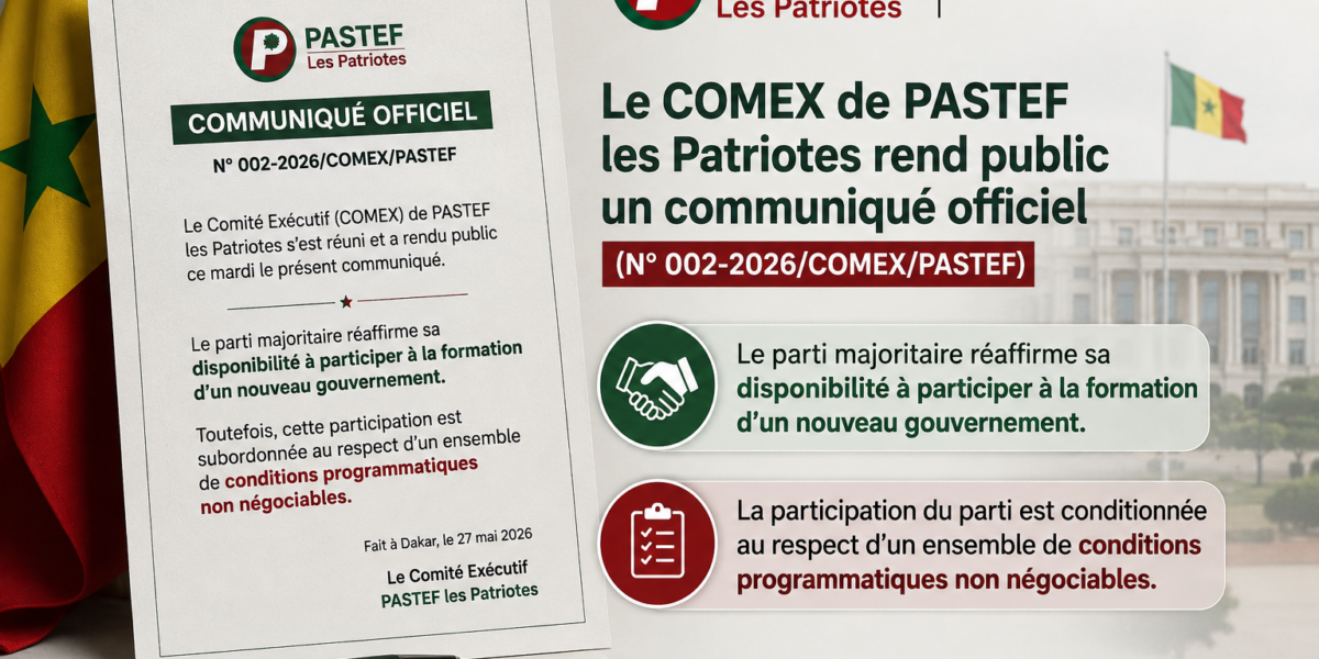 Formation du gouvernement : PASTEF pose ses conditions au Président de la République