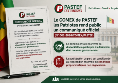Formation du gouvernement : PASTEF pose ses conditions au Président de la République