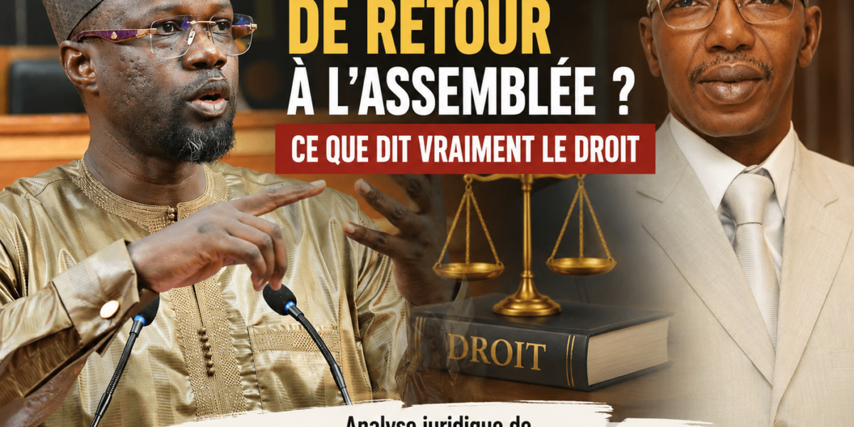 SONKO DE RETOUR À L’ASSEMBLÉE ? CE QUE DIT VRAIMENT LE DROIT